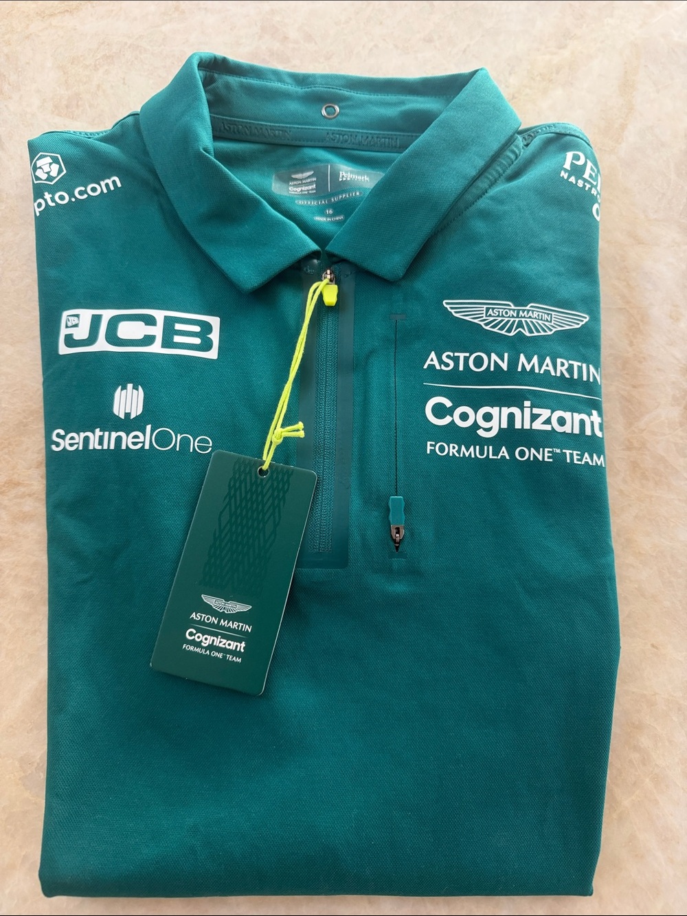 Aston Martin Cognizant Team Polo Shirt - Men's Jersey Size 16
